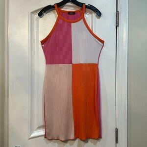 Color block mini dress, Size: Large